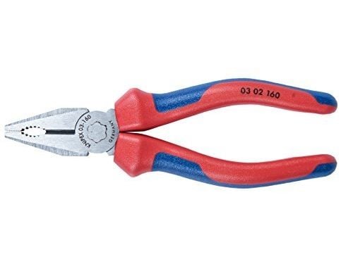 Knipex 03 02 160, Kombinasjonstang, Stål, Plast, Blå, Rød, 160 mm, 223 g