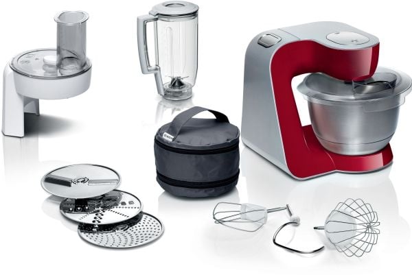 Bosch MUM5 CreationLine MUM58720 - Kjøkkenmaskin - 1000 W - dyp rød/sølv