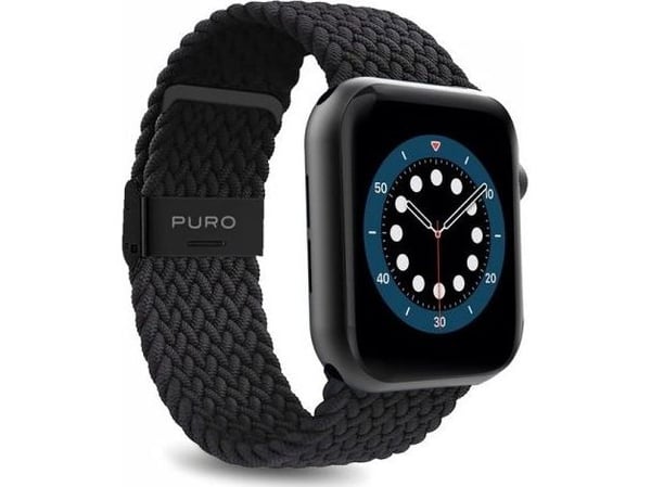Puro Loop Band - Apple Watch flettet bånd 42/44/45 mm (svart)