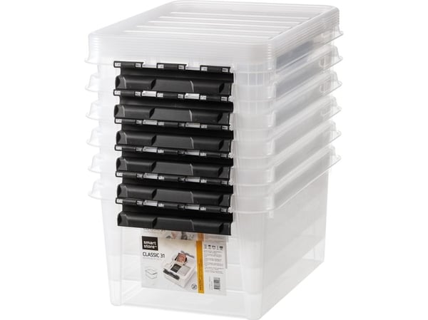 SmartStore Classic 31 oppbevaringsboks med lokk, 6-pakning