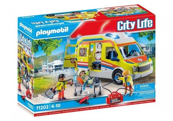 Playmobil City Life Rettungswagen mit Licht & Sound, Toiminta/Seikkailu, 4 vuosi/vuosia, Monivärinen