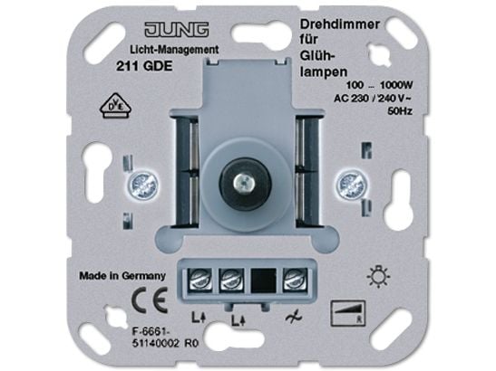 JUNG 211 GDE, Roterande brytare, Metallisk, 230/240 V, 50 hz