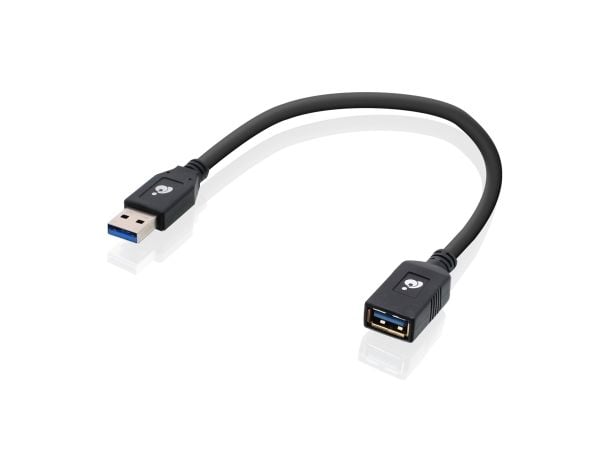 iogear G2LU3AMF, 0,3 m, USB A, USB A, USB 3.2 Gen 1 (3.1 Gen 1), uros/naaras, musta