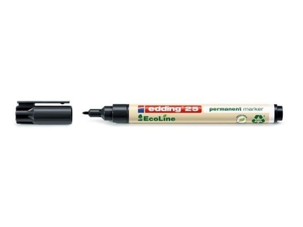 Merkintäkynä Edding 25 EcoLine musta perm. 1 mm pyöreä kärki