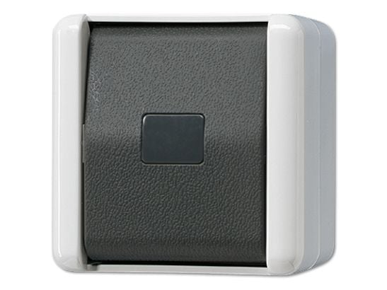 JUNG 833 W, Painikekytkin, Musta, Valkoinen, IP44, 250 V, 10 A