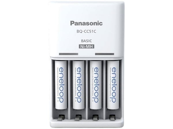 Panasonic eneloop Basic BQ-CC51 - Batterilader - plastic free - (for 4xAA/AAA) 4 x AAA - NiMH - 800 mAh (Europlug)