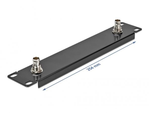 Delock - Koblingspanel - skapmonterbar - BNC X 2 - svart - 1U - 10"