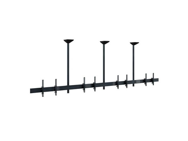 HAGOR comPROnents series - Monteringssett (3 monteringsbraketter, skinne, 8 VESA adapters, 3 poler) - side ved side - for 4 LCD/plasma-paneler - lå...