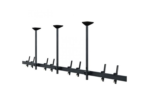 HAGOR comPROnents series - Monteringssett (3 monteringsbraketter, skinne, 8 VESA adapters, 3 poler) - side ved side - for 4 LCD/plasma-paneler - lå...