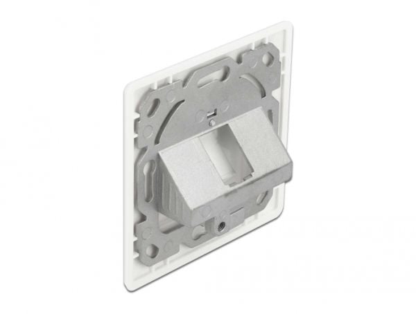 Delock - Keystone socket-outlet - with labeling window - vinklad - 1 modul - kritvit, RAL 9010