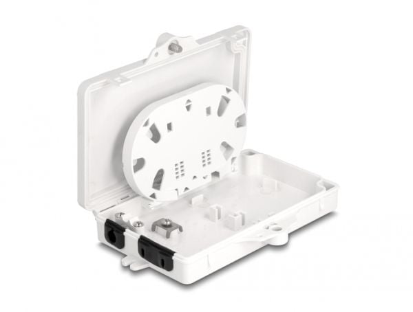 Delock - Fiberoptisk fordelingsboks - IP65, lockable - veggmonterbar - innendørs, utendørs - hvit - 2 porter