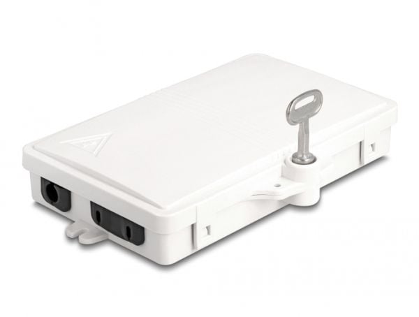 Delock - Fiberoptisk fordelingsboks - IP65, lockable - veggmonterbar - innendørs, utendørs - hvit - 2 porter
