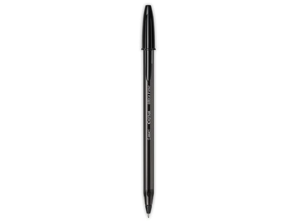 BIC Cristal Exact - Kulepenn - svart - 0.7 mm - ultrafin (en pakke 20)
