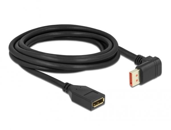 Delock - DisplayPort-forlengelseskabel - DisplayPort (hann) nedvinklet til DisplayPort (hunn) - DisplayPort 1.4 - 3 m - 8 K 60 Hz (7680 x 4320) stø...
