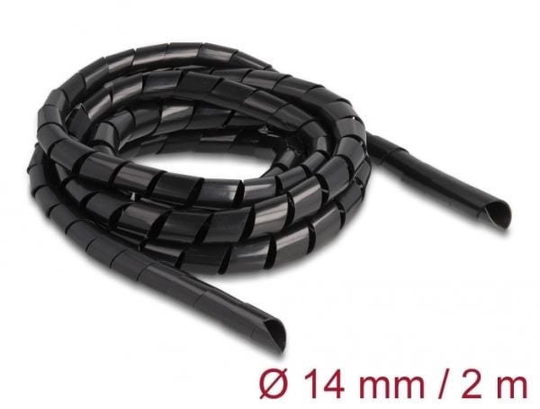 DeLOCK 19022, Musta, Polyeteeni (PE), -40 - 80 °C, 1 kpl, 1,4 cm, 2000 mm