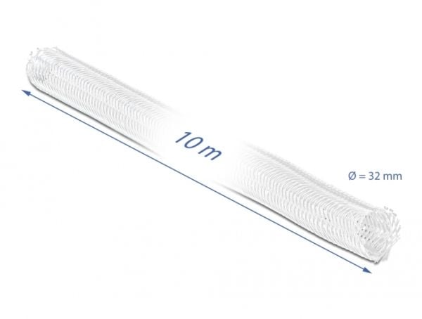 Delock - Flätad ärm - 10 m - vit