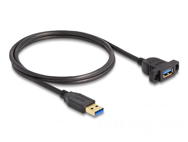 Delock - USB-kabel - USB-type A (hunn) til USB-type A (hann) - USB 3.2 Gen 1 - 1 m - svart