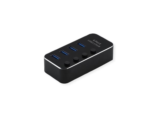 ROLINE 14.02.5056, USB 3.2 Gen 1 (3.1 Gen 1) Type-A, USB 3.2 Gen 1 (3.1 Gen 1) Type-A, 5120 Mbit/s, Svart, Gjuten aluminium, 41 mm