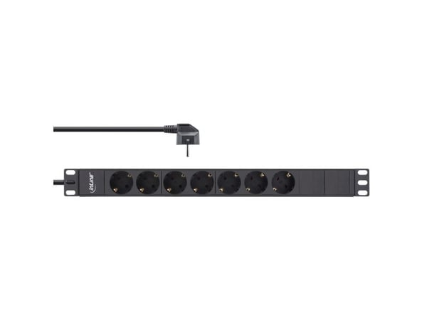 InLine 16417I, 7 AC-utganger, Type F, 3680 W, 1,5 mm², Type F (Schuko), Svart