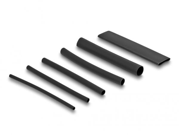 DeLOCK 20910, Varmekrympet rør, Sort, Polyolefiini, 9,5 cm, 122 stk, 70 - 125 °C
