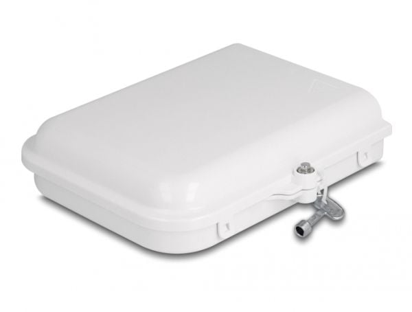 Delock - Fiberoptisk fordelingsboks - IP65, waterproof, lockable - veggmonterbar - innendørs, utendørs - hvit - 8 porter