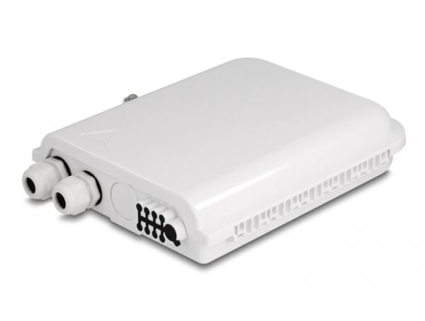 Delock - Fiberoptisk fordelingsboks - IP65, waterproof, lockable - veggmonterbar - innendørs, utendørs - hvit - 8 porter
