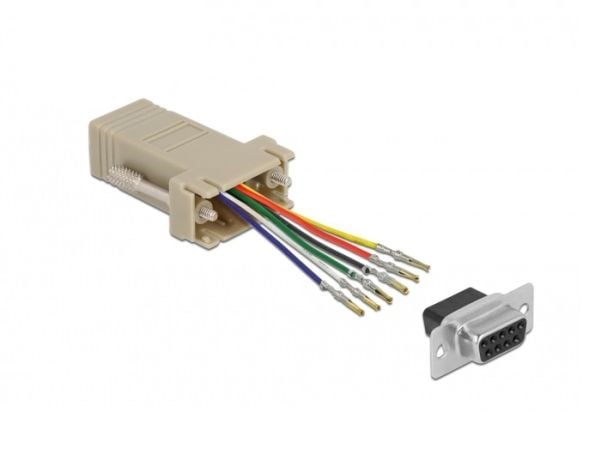 DeLOCK 66759, D-Sub 9 pin, RJ12, Harmaa