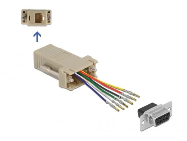 DeLOCK 66759, D-Sub 9 pin, RJ12, Harmaa
