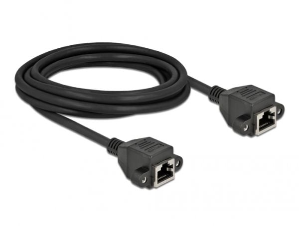 Delock - Nettverksforlengelseskabel - RJ-45 (hann) skrubar til RJ-45 (hunn) skrubar - 3 m - S/FTP - CAT 6a - svart