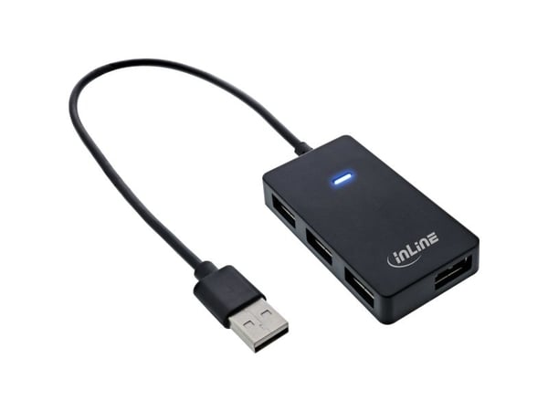 InLine 33293I, USB 3.2 Gen 1 (3.1 Gen 1) Typ-A, USB 2.0, 480 Mbit/s, Sort, Plast, 350 mm