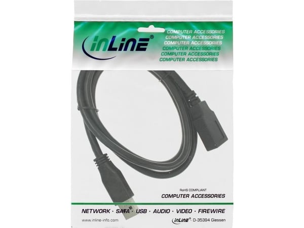 InLine B-35610, 1 m, USB A, USB A, USB 3.2 Gen 1 (3.1 Gen 1), 5 Gbit/sek, Svart