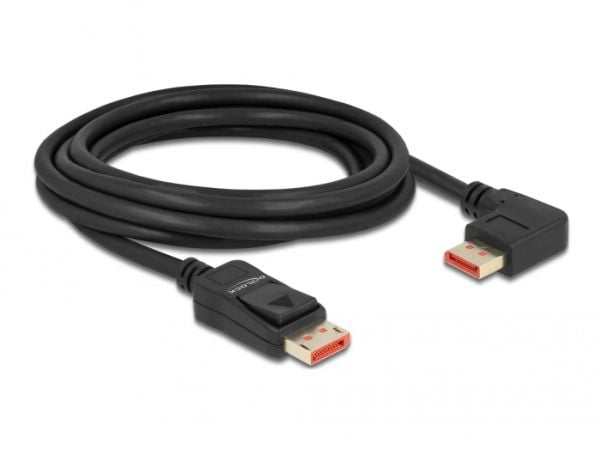 Delock - DisplayPort-kabel - DisplayPort (hann) rett til DisplayPort (hann) venstre-vinklet - DisplayPort 1.4 - 3 m - 8 K 60 Hz (7680 x 4320) støtt...