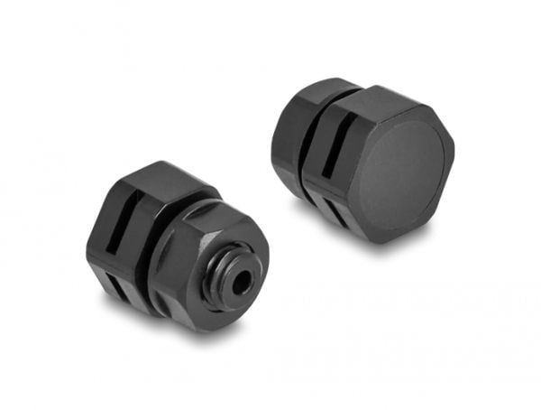 DeLOCK 60477, Musta, Polyamidi, 2 kpl, M6, 4 mm, IP67