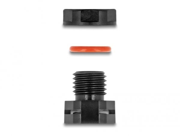 DeLOCK 60477, Musta, Polyamidi, 2 kpl, M6, 4 mm, IP67