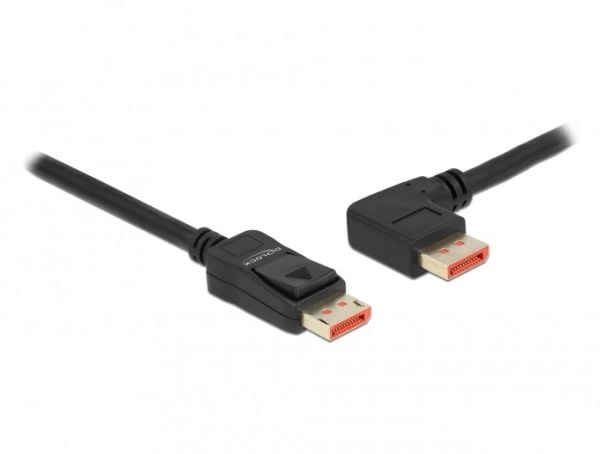 Delock - DisplayPort-kabel - DisplayPort (hann) rett til DisplayPort (hann) venstre-vinklet - DisplayPort 1.4 - 2 m - 8 K 60 Hz (7680 x 4320) støtt...