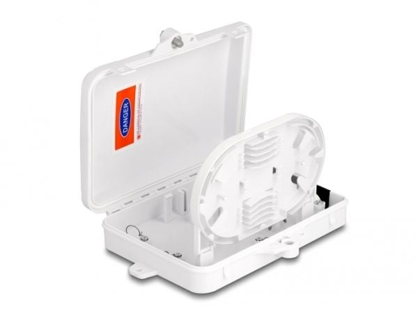 Delock - Fiberoptisk fordelingsboks - IP65, waterproof, lockable - veggmonterbar - innendørs, utendørs - hvit - 6 porter