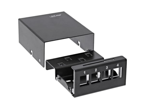 InLine 76264S, DIN-skinne, Svart, SPCC, RJ-45, 88 x 113 x 45 mm, 88 mm