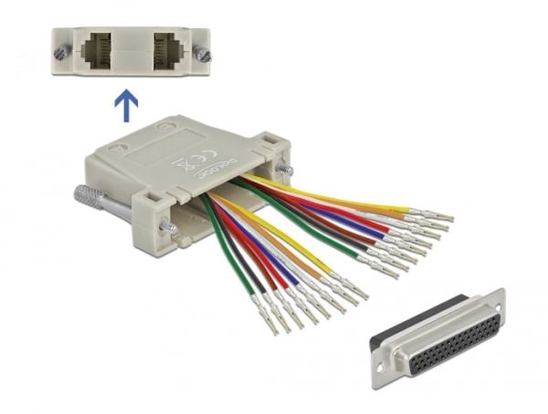 Delock - Nettverksadapter - RJ-45 (hunn) til DB-44 (hunn) - tommelskruer - beige
