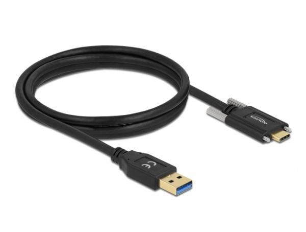 Delock - USB-kabel - USB-type A (hann) til USB-type A (hann) skrubar - USB 3.2 Gen 1 - 3 A - 1.5 m - svart
