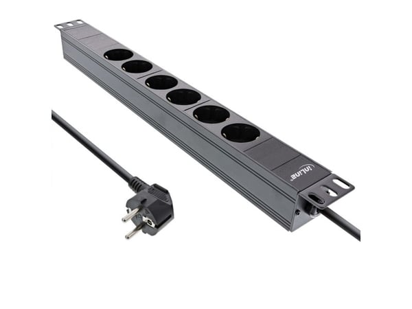 InLine 16415I, 6 AC-utganger, Type F, 230 V, 3680 W, 1,5 mm², Type F (Schuko)