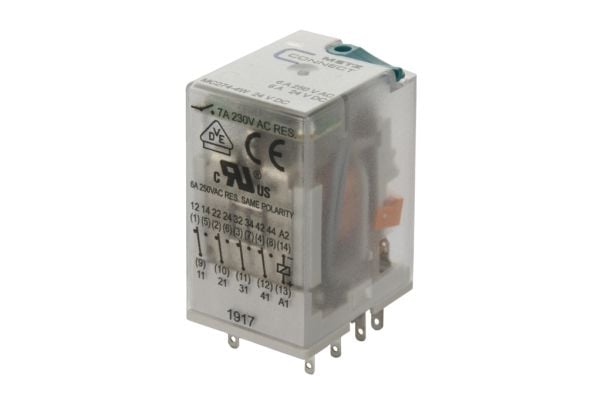 METZ CONNECT MC274-4W 24 V DC, läpinäkyvä, tila, 230 V, 1500 VA, 7 A, 21 x 27,4 x 35,5 mm