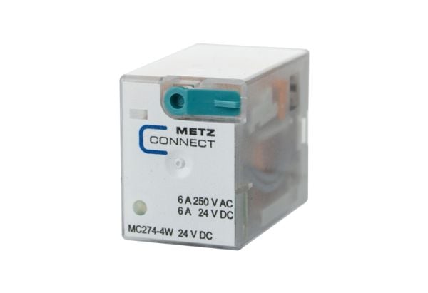 METZ CONNECT MC274-4W 24 V DC, läpinäkyvä, tila, 230 V, 1500 VA, 7 A, 21 x 27,4 x 35,5 mm