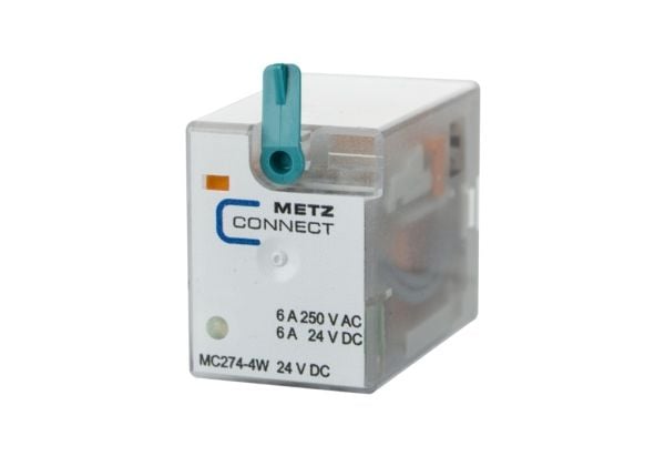 METZ CONNECT MC274-4W 24 V DC, läpinäkyvä, tila, 230 V, 1500 VA, 7 A, 21 x 27,4 x 35,5 mm