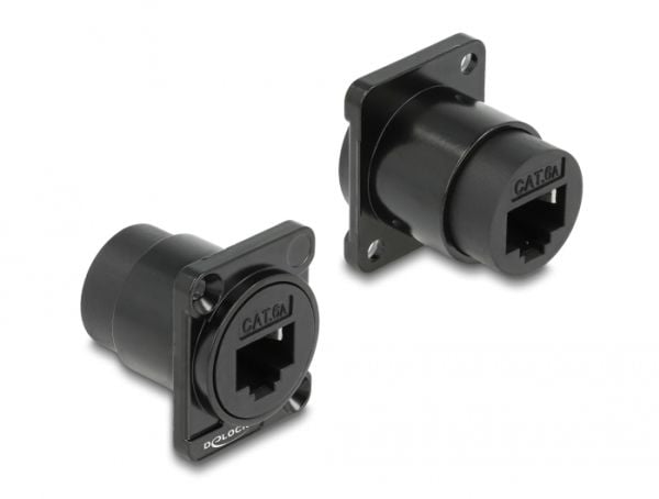 DeLOCK 87815, Musta, RJ-45, RJ-45, Naaras, Naaras, Sinkki