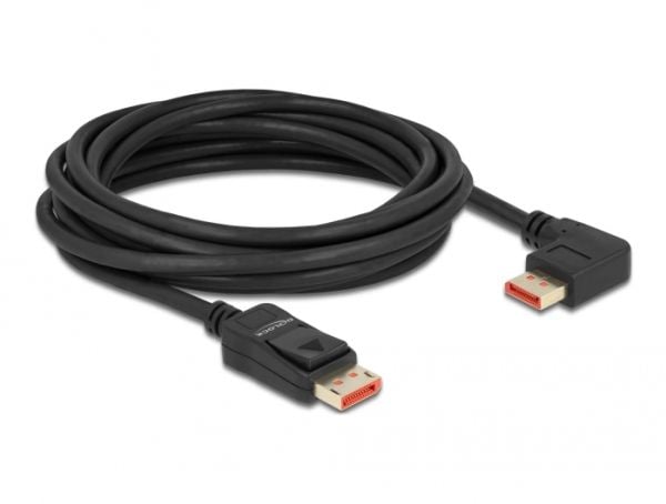 Delock - DisplayPort-kabel - DisplayPort (hann) rett til DisplayPort (hann) venstre-vinklet - DisplayPort 1.4 - 5 m - 8 K 60 Hz (7680 x 4320) støtt...