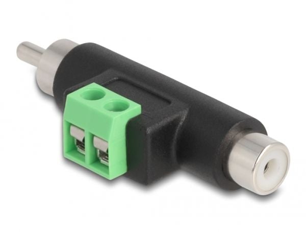 Delock - Video/audio-adapter - RCA til 2-pins terminalblokk - svart/grønn