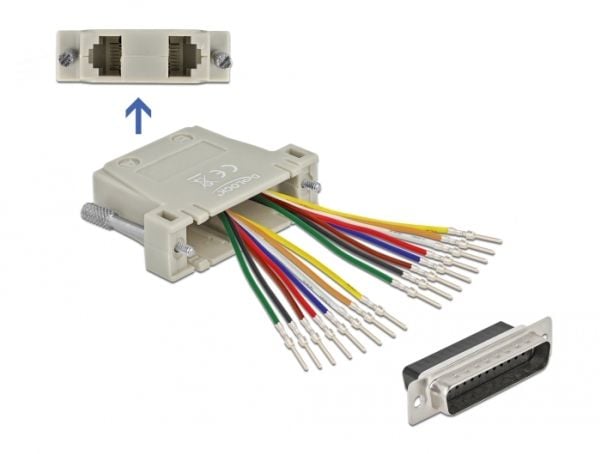 Delock - Nettverksadapter - RJ-45 (hunn) til DB-25 (hann) - tommelskruer - beige