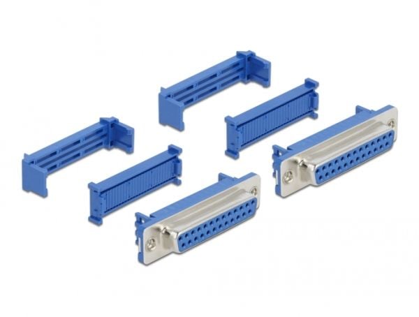 DeLOCK 66597, D-Sub 25, Blå, Hunstik, Lige, 53,1 mm, 17,5 mm