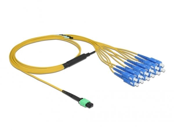 Delock - Utgangsforgreningskabel - MPO/UPC-enkeltmodus (hunn) til SC/UPC-enkeltmodus (hann) - 2 m - 3 mm - fiberoptisk - simpleks - 9 / 125 micron ...