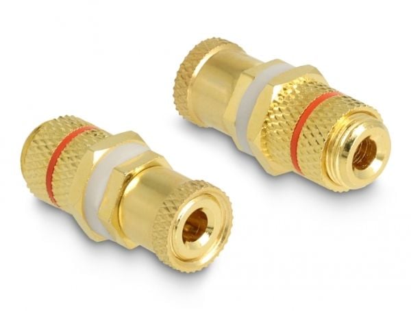 Delock - Audio-adapter - Binding Post till Binding Post - röd ring, guld